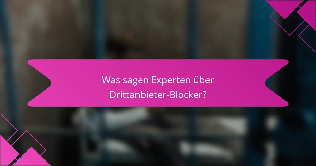 Was sagen Experten über Drittanbieter-Blocker?