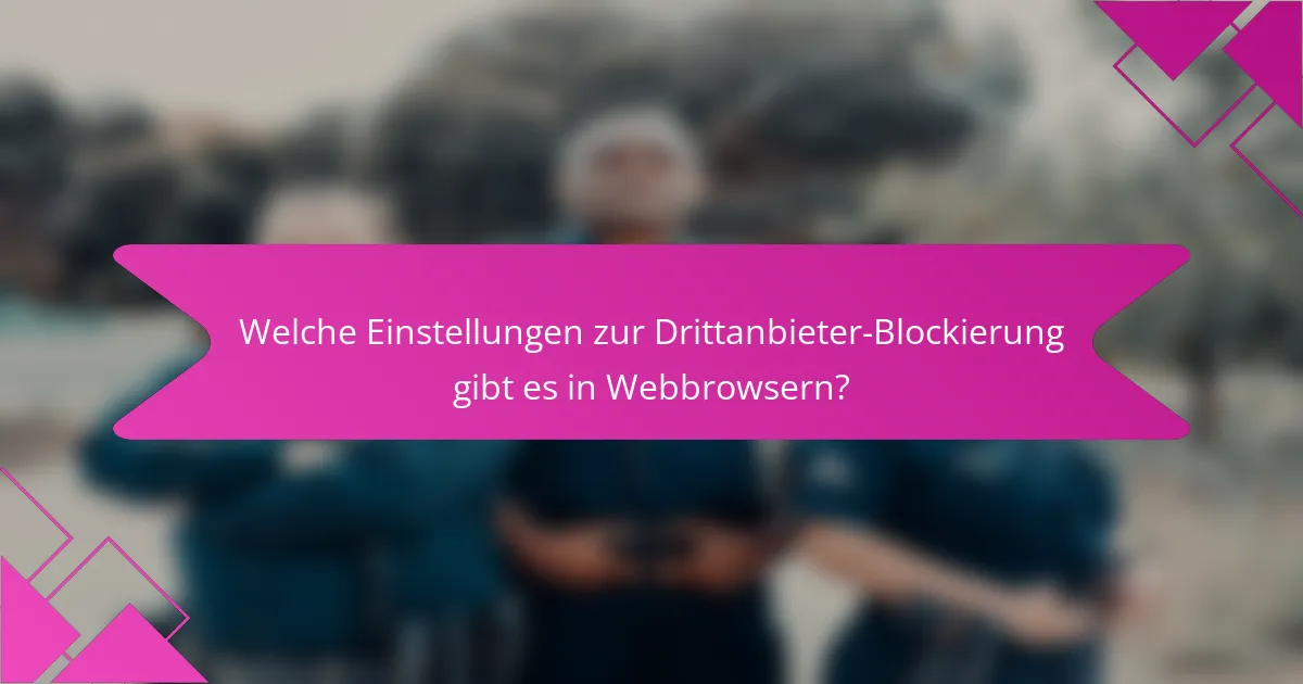 Welche Einstellungen zur Drittanbieter-Blockierung gibt es in Webbrowsern?