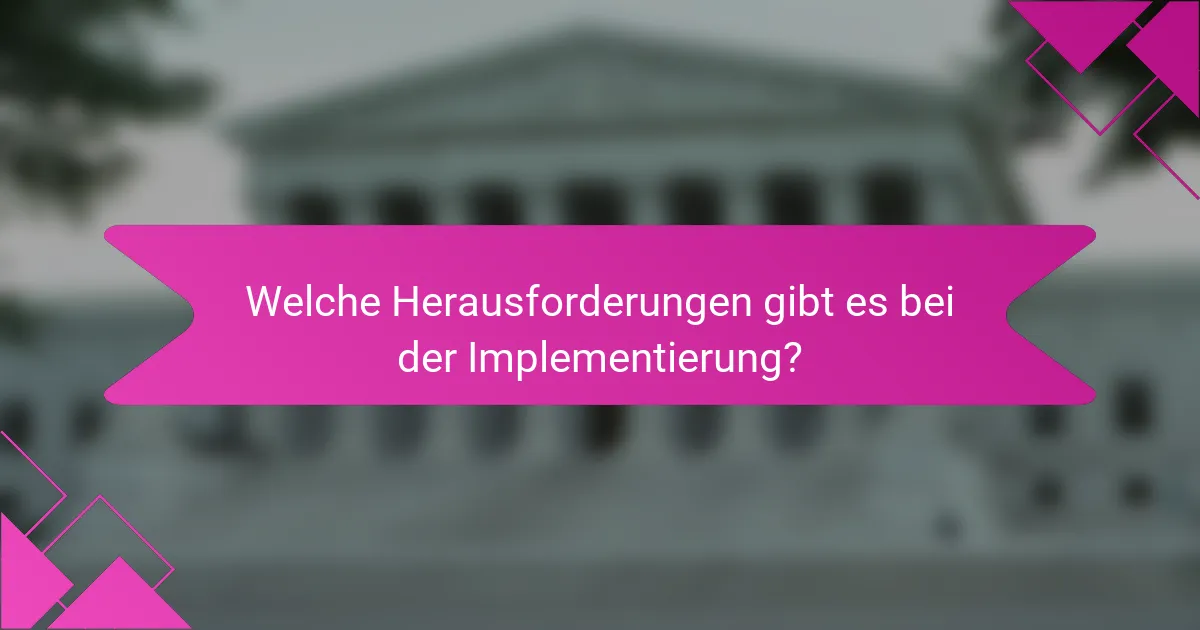 Welche Herausforderungen gibt es bei der Implementierung?