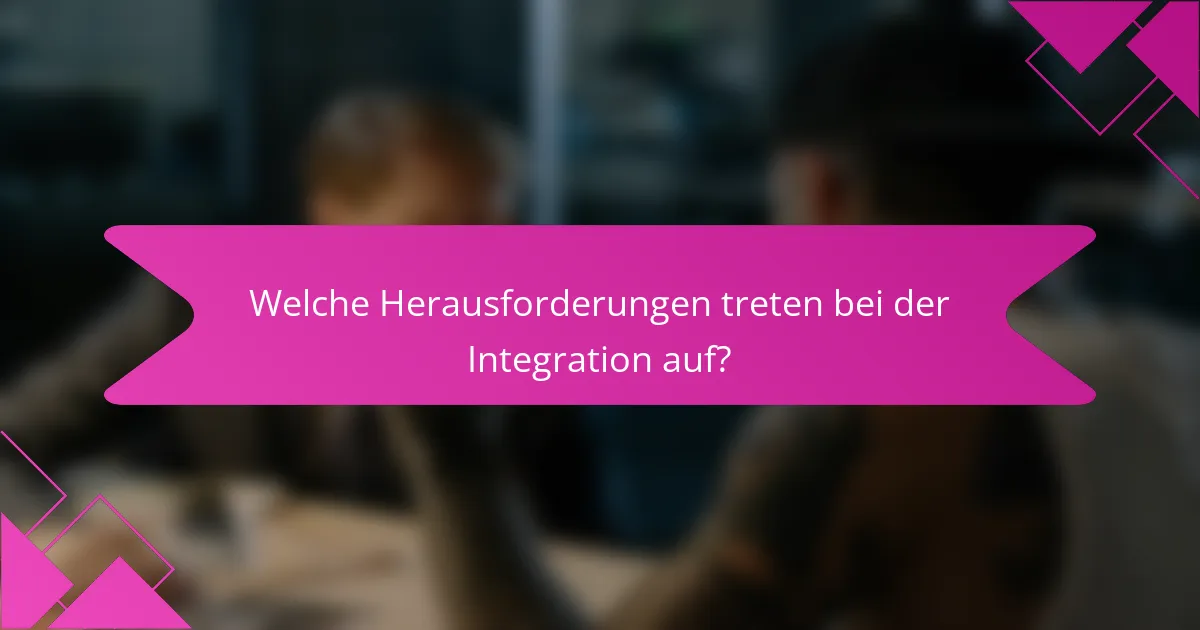 Welche Herausforderungen treten bei der Integration auf?